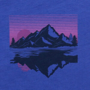 Shirt mit Bergdruck in cobalt