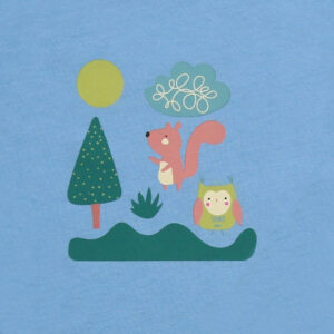 Shirt with forest animal print in light azure