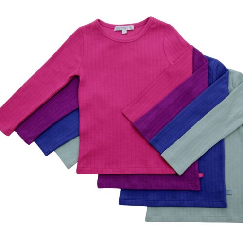 Ribbed shirt, double-layered in cobalt