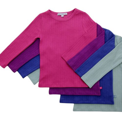 Ribbed shirt, double-layered in cobalt