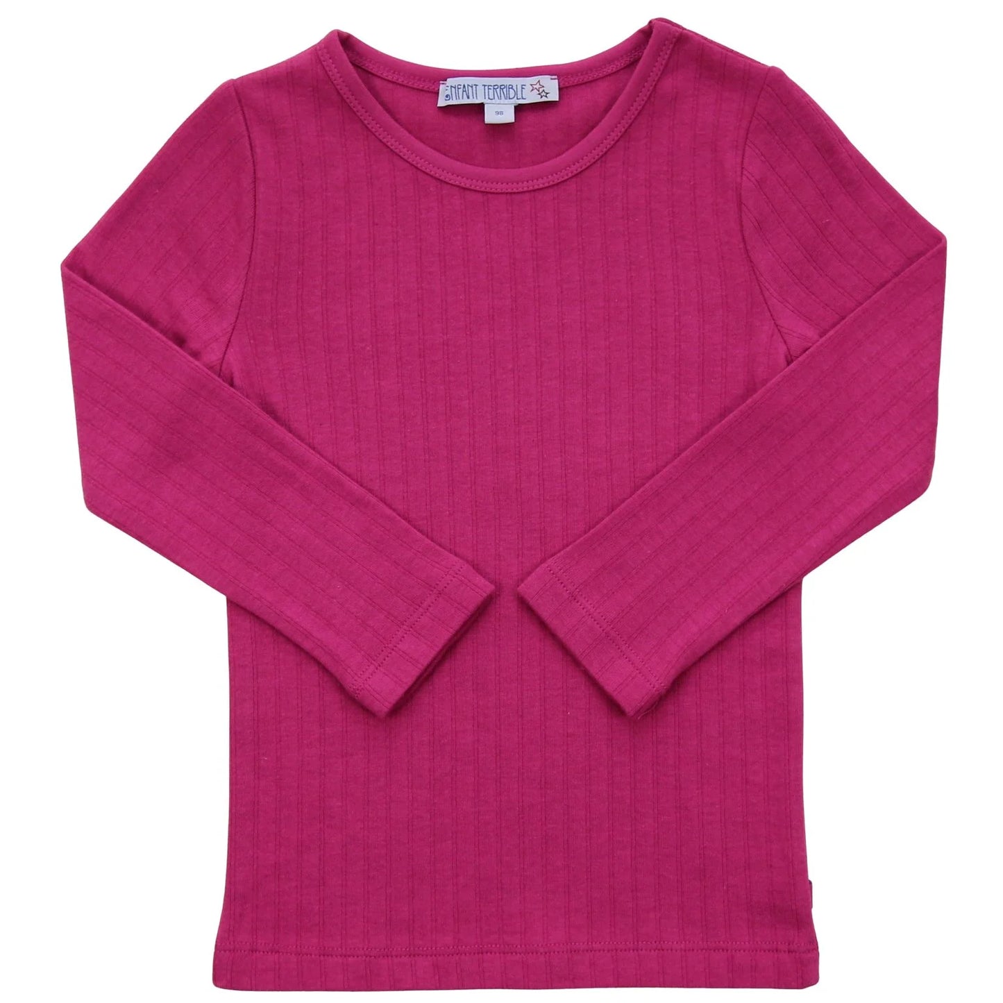 Rib shirt, double layered in berry