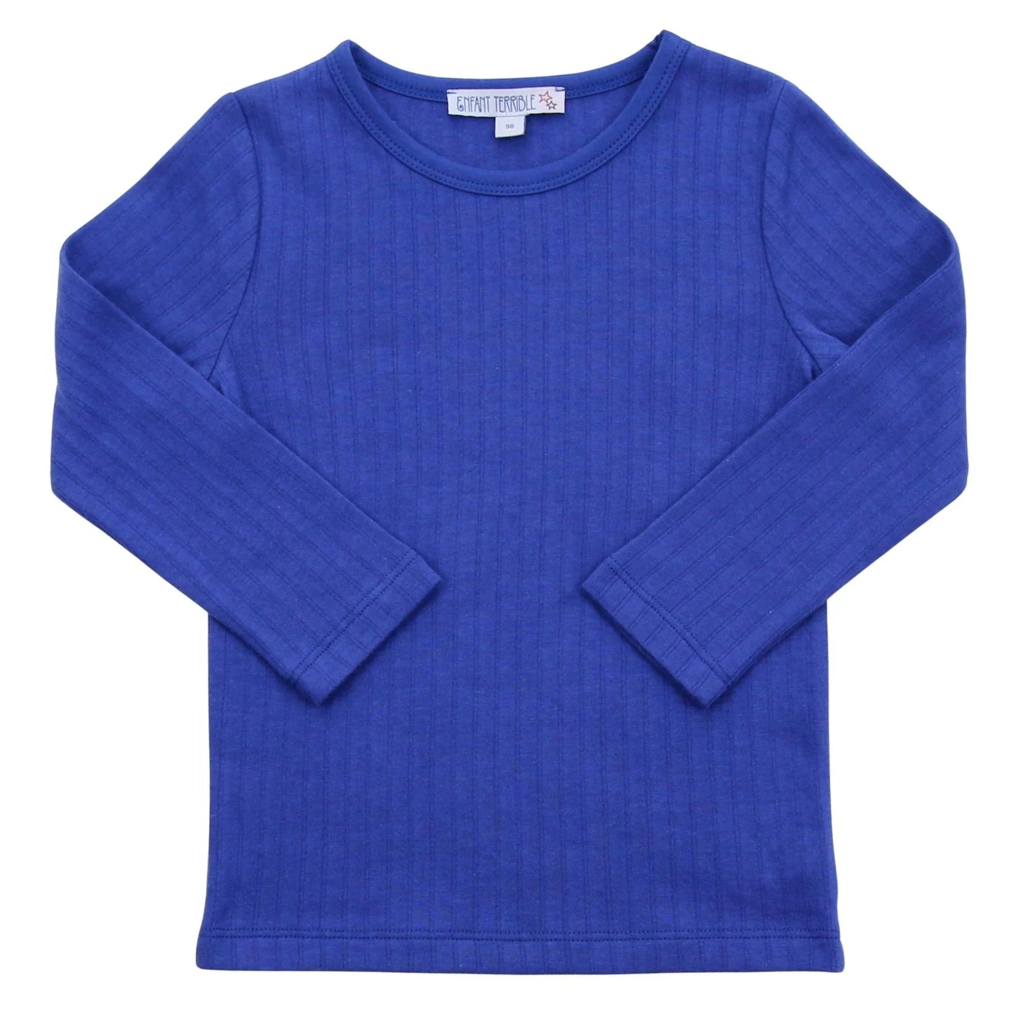 Ribbed shirt, double-layered in cobalt