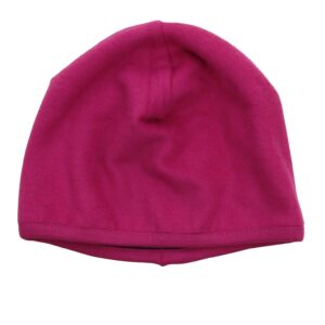 Reversible hat with large floral print in dark grape-berry