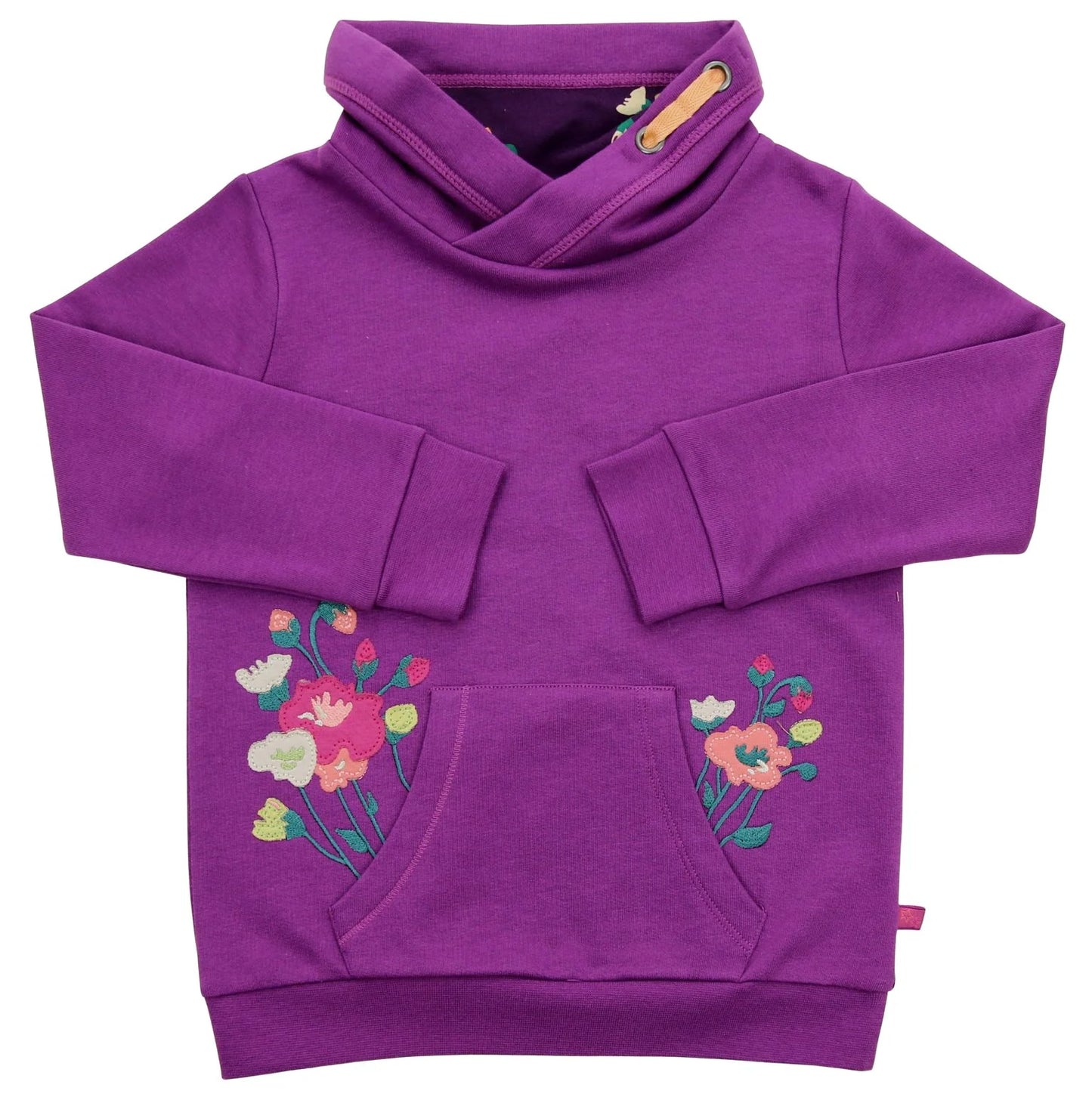 Sweatshirt with floral embroidery in grape