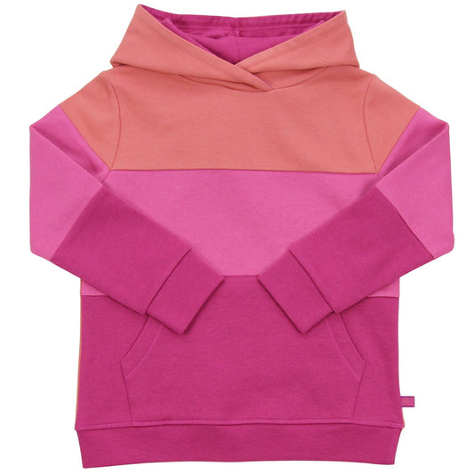 Hoodie Sweatshirt Colourblocking in berry-fuchsia