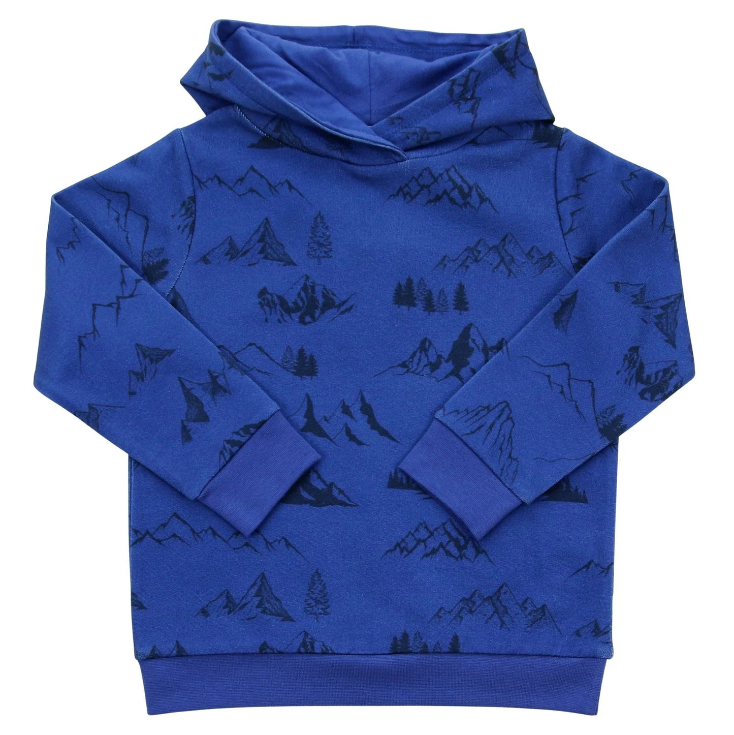 Hoodie Sweatshirt Bergdruck in cobalt- dark cobalt