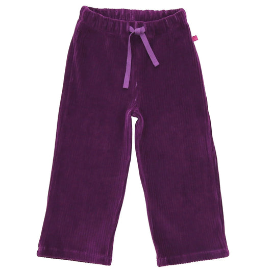 Velvet rib trousers in dark grape