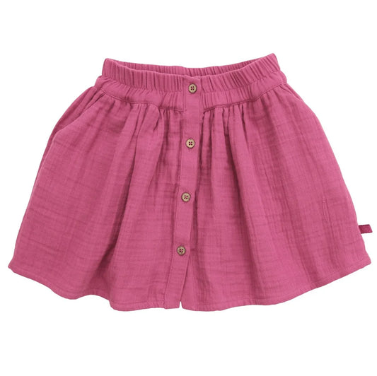 Muslin skirt with buttons in mallow