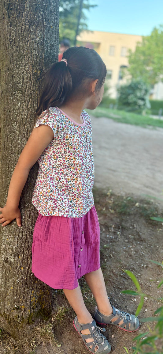 Muslin top with floral print