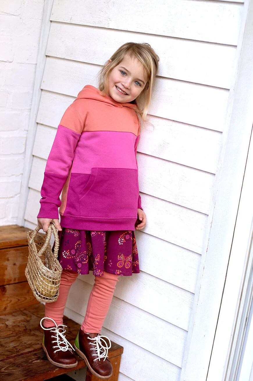 Hoodie Sweatshirt mit Colourblocking in berry-fuchsia