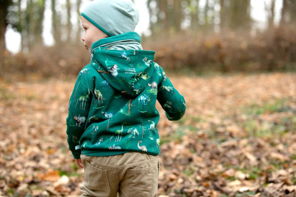 Webhose mit Jerseyfutter und doppelten Knien in light olive. Warm!